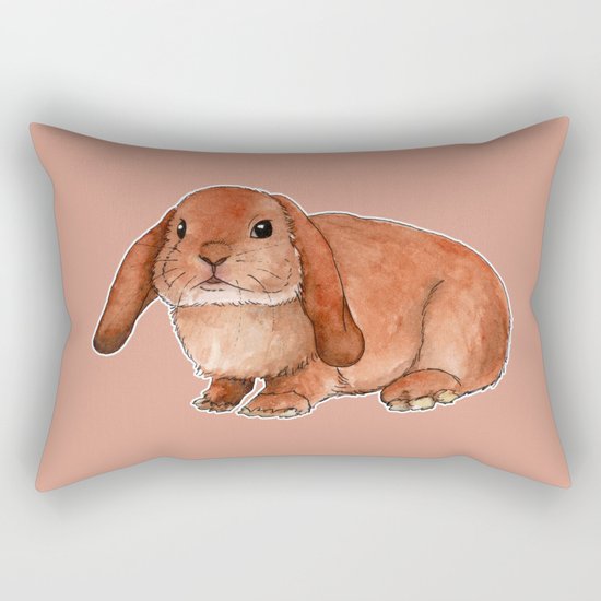 Red rabbit ram Rectangular Pillow