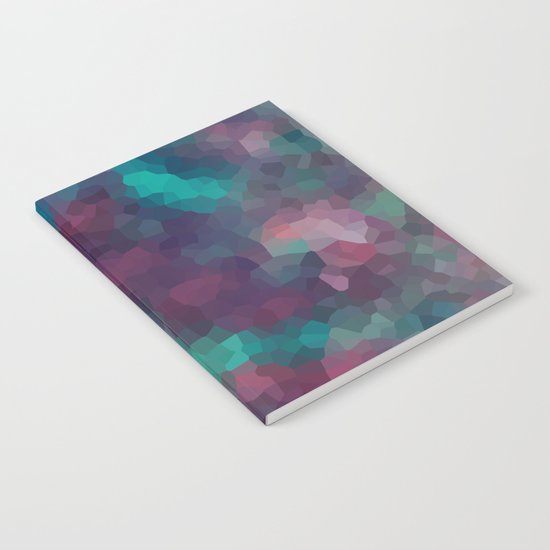 Abstract pattern blue raspberry and turquoise crystals . Notebook