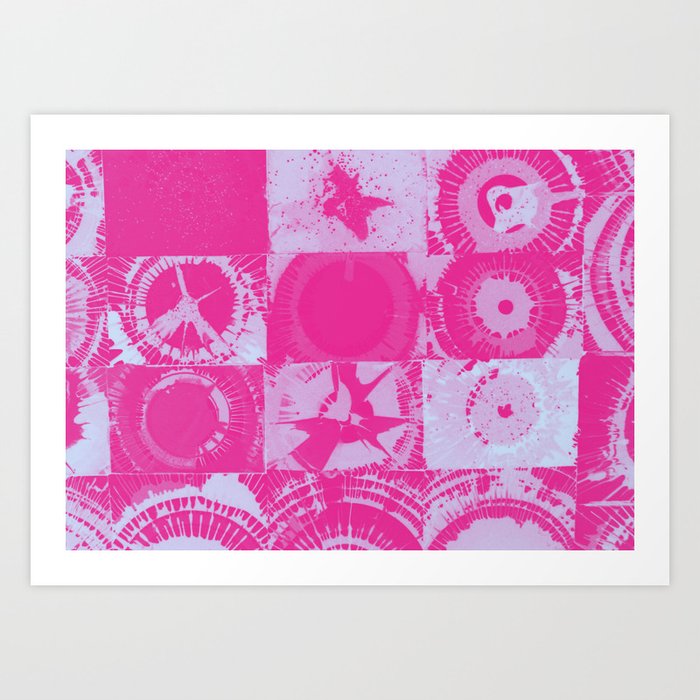 Color Explosion Pink and Light Purple Gradient Version Art Print