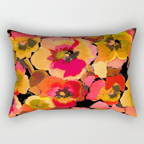 peach floral Rectangular Pillow