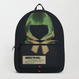 Dress To Kill Backpack | Retro, Popart, Curated, Blonde, Woman, Black, Hands, Popculture, Digital, Dresstokill 