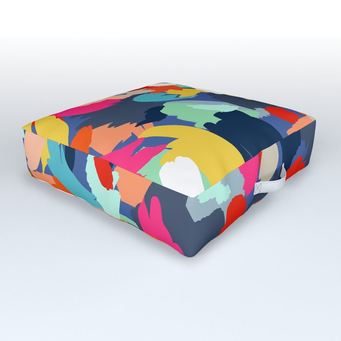 Confetti Brush Strokes Outdoor Floor Cushion