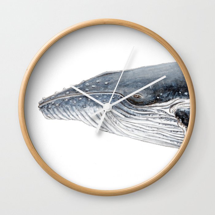 Humpback whale portrait Wall Clock