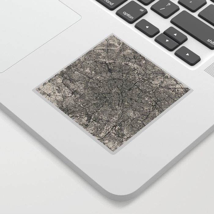 Paris Map - Black&White City Maps Sticker