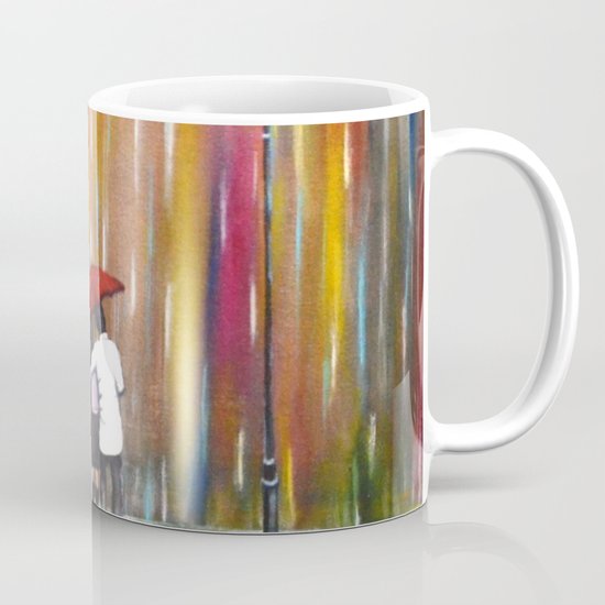 Love In The Rain Romantic Painting By Manjiri Kanvinde Coffee Mug
