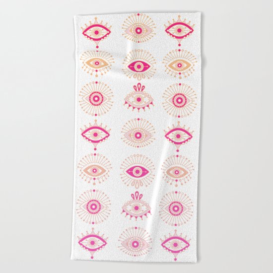 Evil Eyes – Pink Ombré Palette Beach Towel