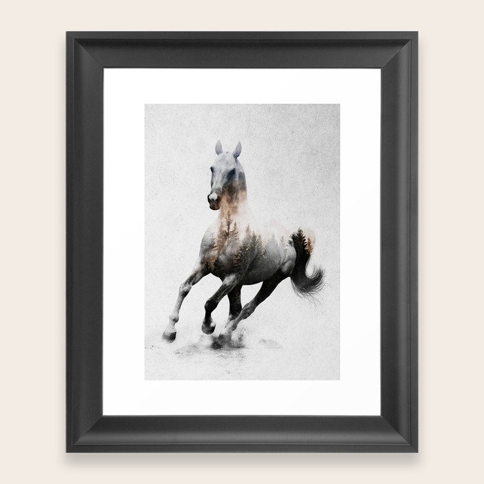 Galloping Horse Framed Art Print by Andreas Lie Society6