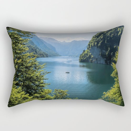 Germany, Malerblick, Koenigssee Lake III- Mountain Forest Europe Rectangular Pillow