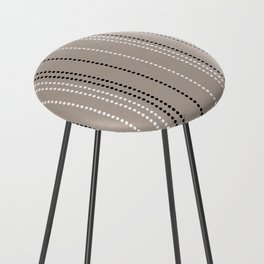 Ethnic Spotted Stripes, Mocha, Black and White Counter Stool
