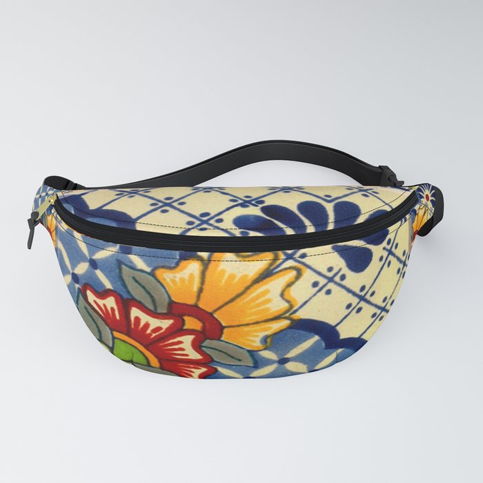 talavera mexican tile in blu Fanny Pack