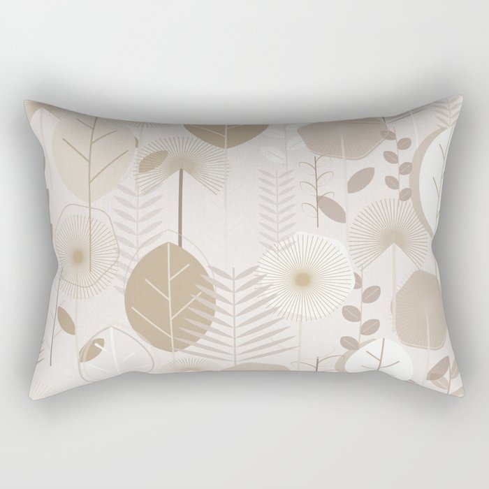 Geometric Garden in Earthy Colors Rectangular Pillow