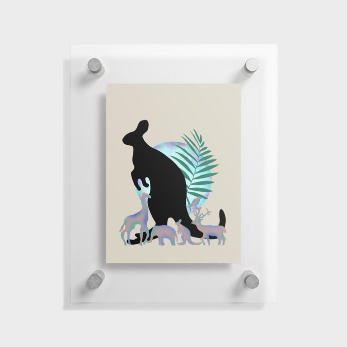 Silhouette #3. kangaroo Floating Acrylic Print