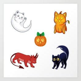 Halloween Cats Art Print