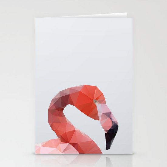 Geometrical - Flamingo Stationery Cards