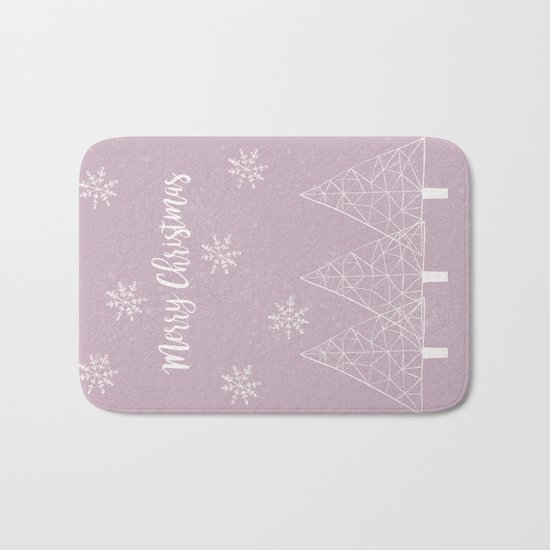 Merry Christmas Pink Bath Mat