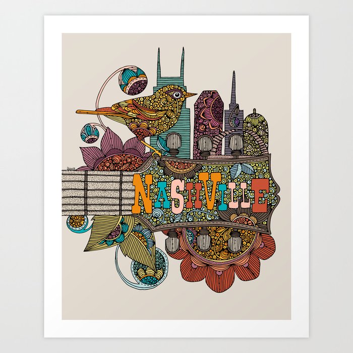 Nashville - Music City Art Print