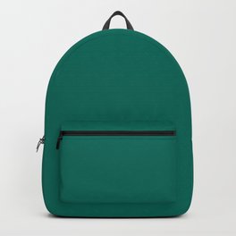 Dark Green Solid Color Pantone Shady Glade 18-5624 TCX Shades of Blue-green Hues Backpack