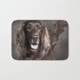 Irish Setter Dogs Digital Art Bath Mat | Setterart, Fielddog, Gundog, Redsetter, Setter, Irishredsetter, Graphicdesign, Mahoganysetter, Huntingdog, Irishsetter 