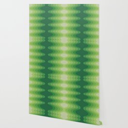 Retro 1970s Style Sonic Wave Pattern 230 Green Wallpaper