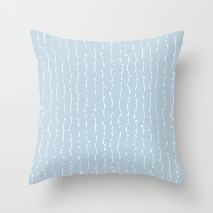 Willow Stripes - Ice Blue Throw Pillow