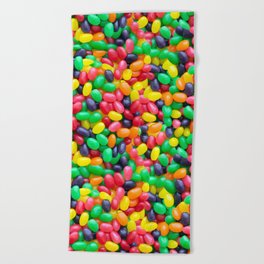 Jelly Bean Candy Photo Pattern Beach Towel