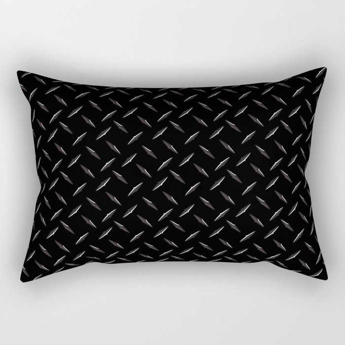 Diamond Plate Black  Rectangular Pillow