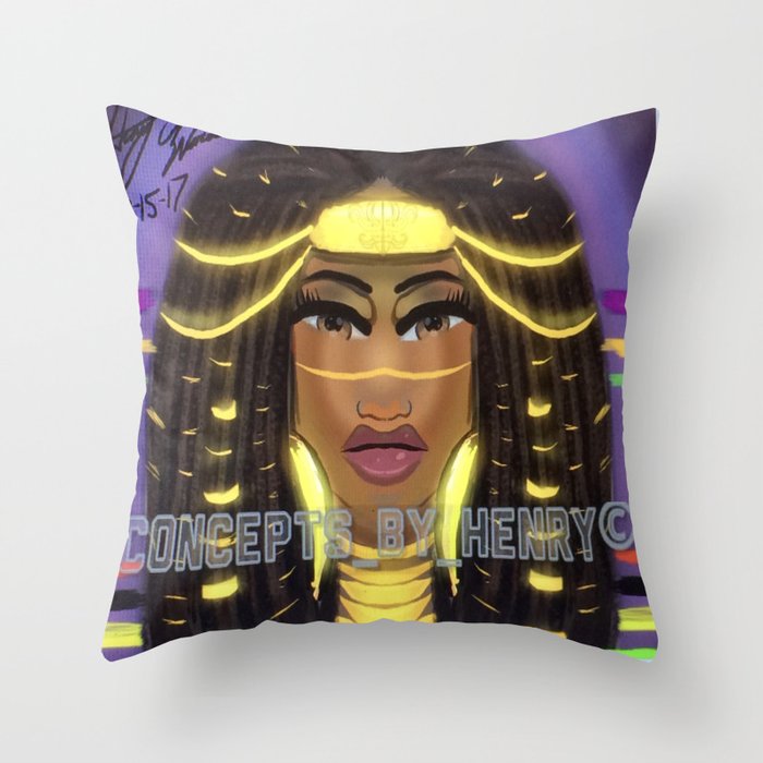 Black Queen with Sista-Locks Throw Pillow