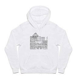 Line Drawing of Florence, Italy in Black and White Hoody