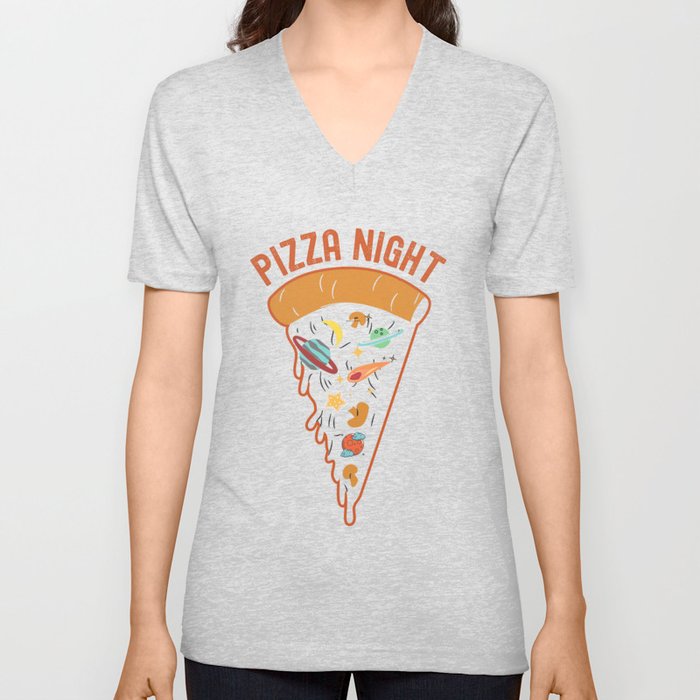 Pizza Night Astronomy 2 V Neck T Shirt