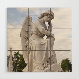 Necropolis Graveyard Statue Angel Marble Cuba Island Carving Art Icon Christian Saint Holy God Cemet Wood Wall Art