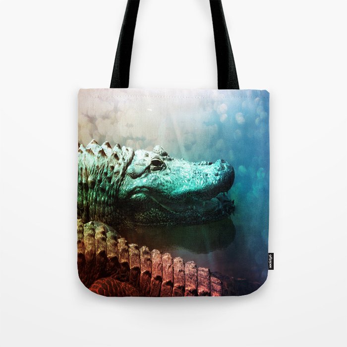 The Alligator that Wears the Rainbow Rays  Tote Bag