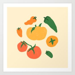 Veggie Love Pattern Art Print
