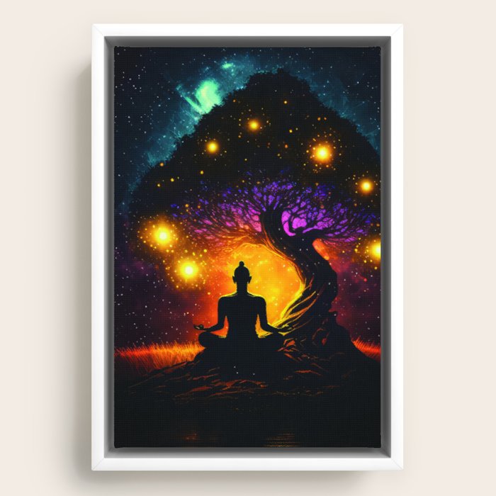 buddhas tree of life Framed Canvas by Teesmonk Society6