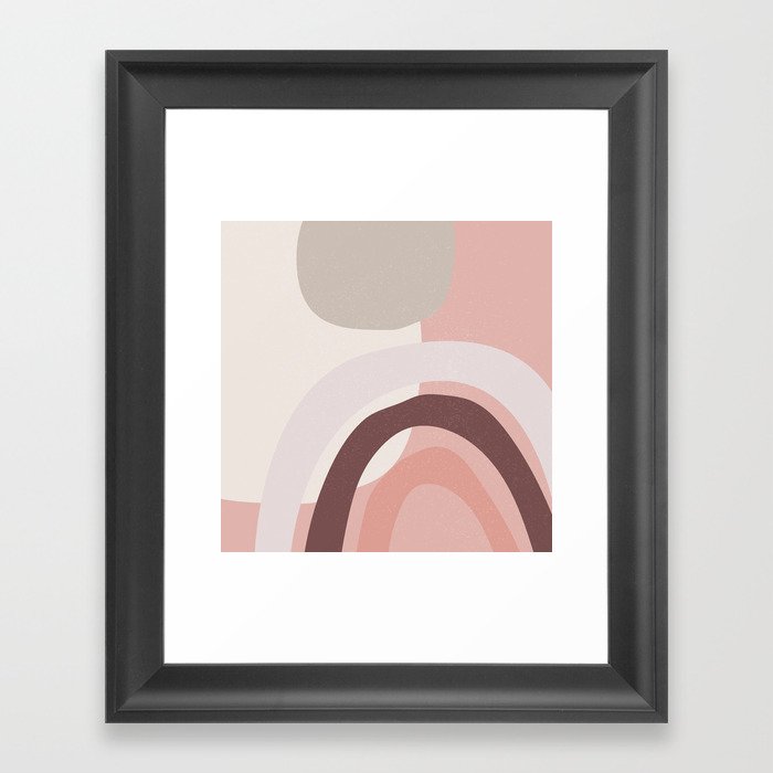 Abstract Pink Geometry Framed Art Print