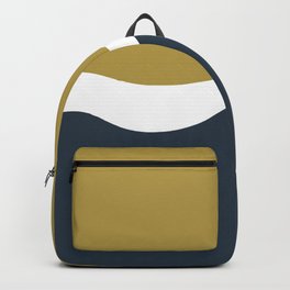 Wavy Minimalist Abstract in Mustard Yellow and Navy Blue Backpack