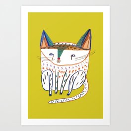 Cat. cats, kitten, cat art, cat illustration, cat pattern Art Print