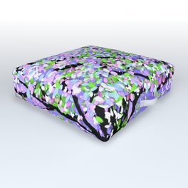 TREES OIL PAINTING PURPLE Outdoor Floor Cushion | White, Pinktree, Arbor, Flowers, Forest, Nature, Abstract, Trees, Black, Painting 