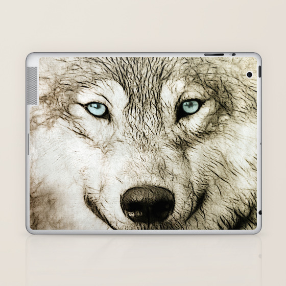 Smokey Sketched Wolf Wildlife Wolves Art Laptop Ipad Skin By Inspiredimages Society6