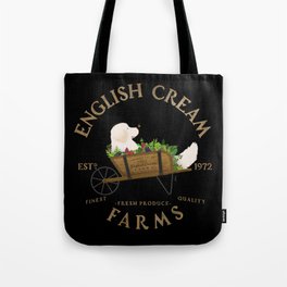 English Cream Golden Retriever Dog Farm Cart Vintage Style Art Tote Bag