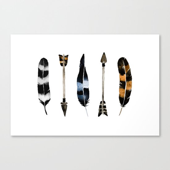 Flint & Feathers Canvas Print