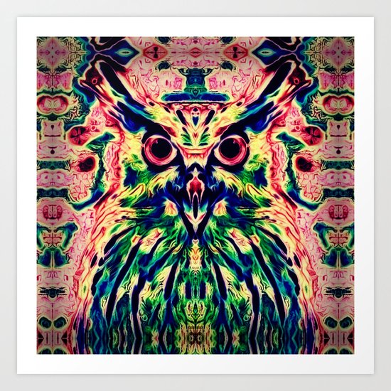 Psychedelic Owl Art Print