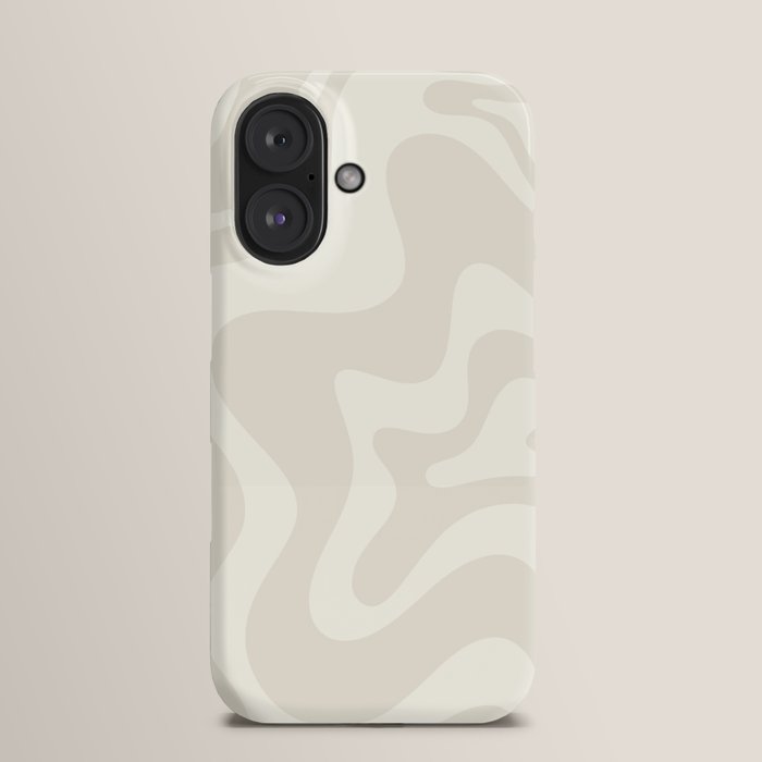 iPhone・スマホケース Society6 classic - natural, cream and black by Her Art Retro Liquid Swirl Abstract Pattern in Black and Almond