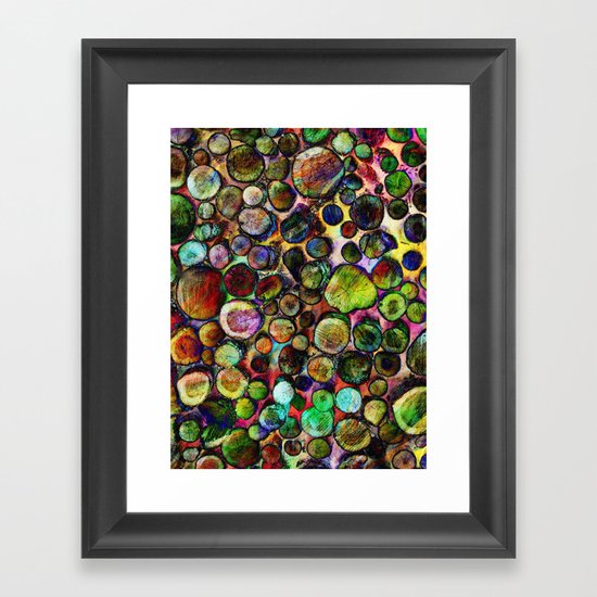 Colored Wood Pile 2 Framed Art Print
