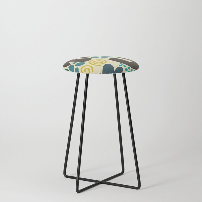 Abstract vintage colors pattern collection 14 Counter Stool