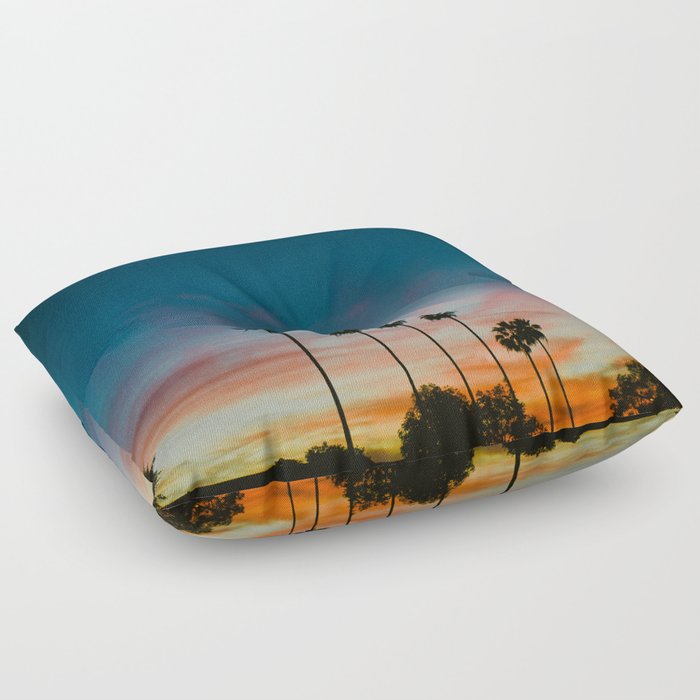 Palm trees California Floor Pillow