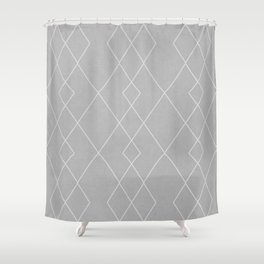 Fine diamond lines on dove grey Shower Curtain