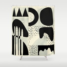 mid century geometric abstract Shower Curtain