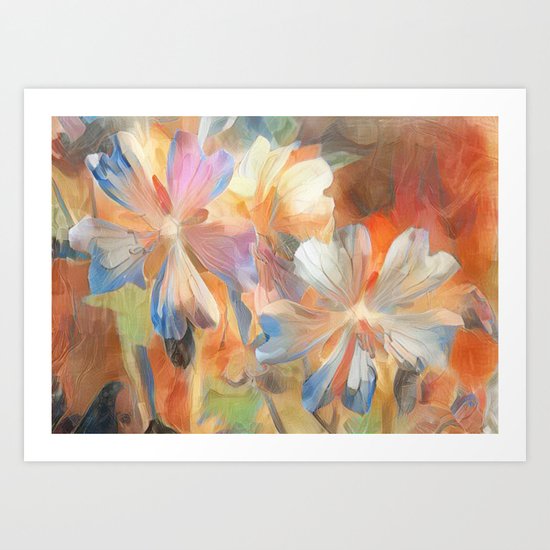 Abstract Wild Geraiums Art Print
