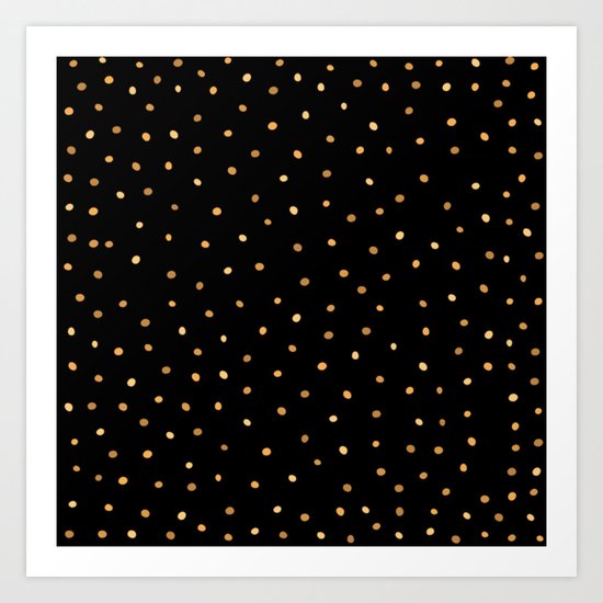 Dazzling Golden Polka Dots Art Print