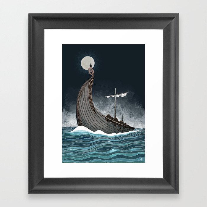 Viking Ship Framed Art Print
